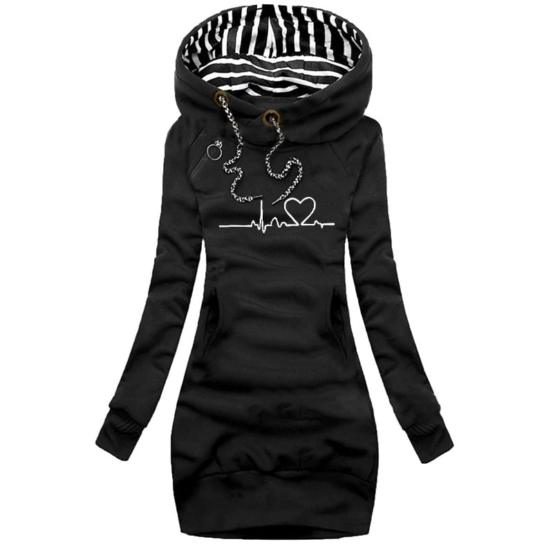 Heartbeat Pullover - Fashion Winter Pullover Kleid