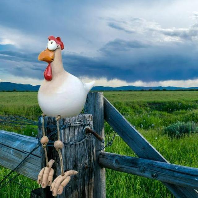 Gartendekoration Huhn Ornament - Verspielte Dekoration für draußen