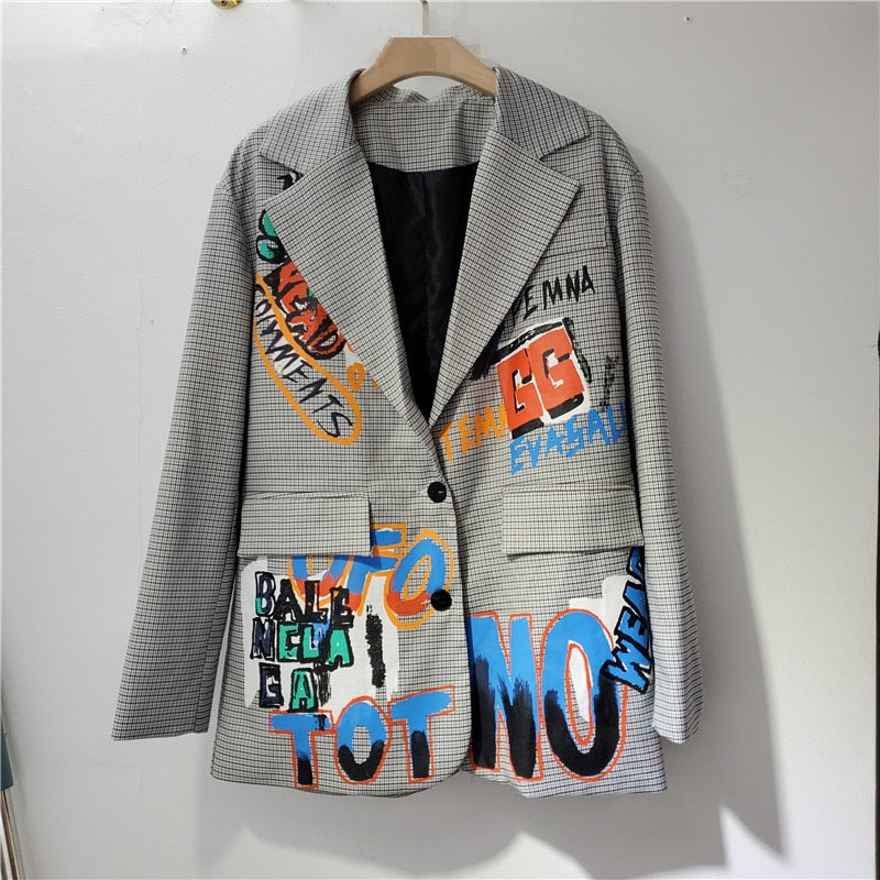 Oversized Blazer mit Text