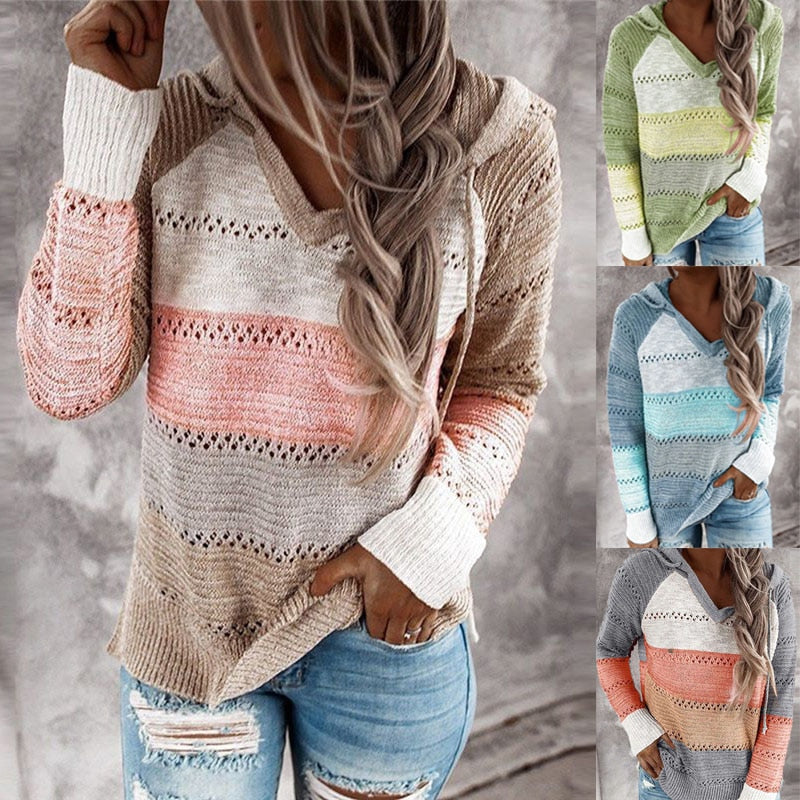 Patricia - Boho Herbst Patchwork Sweater für Damen