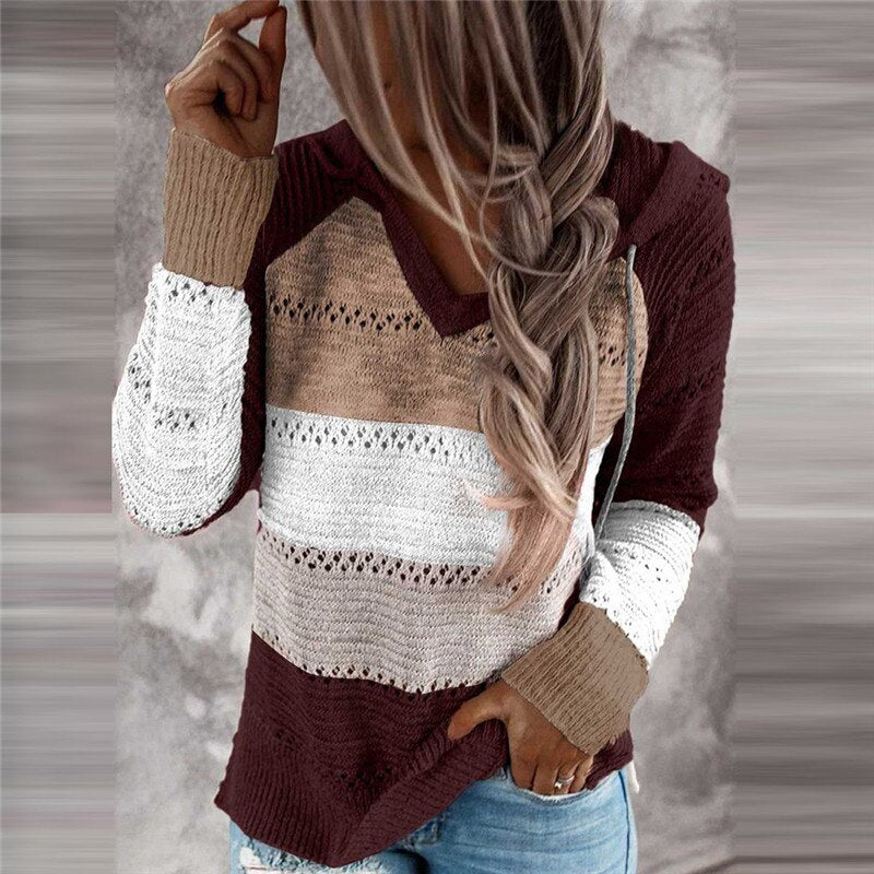 Patricia - Boho Herbst Patchwork Sweater für Damen