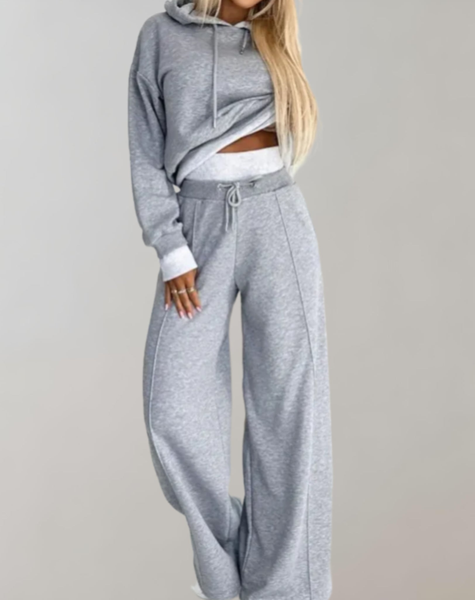 Ivah | 2-teiliges Set aus Kapuzenpullover und weit geschnittener Hose