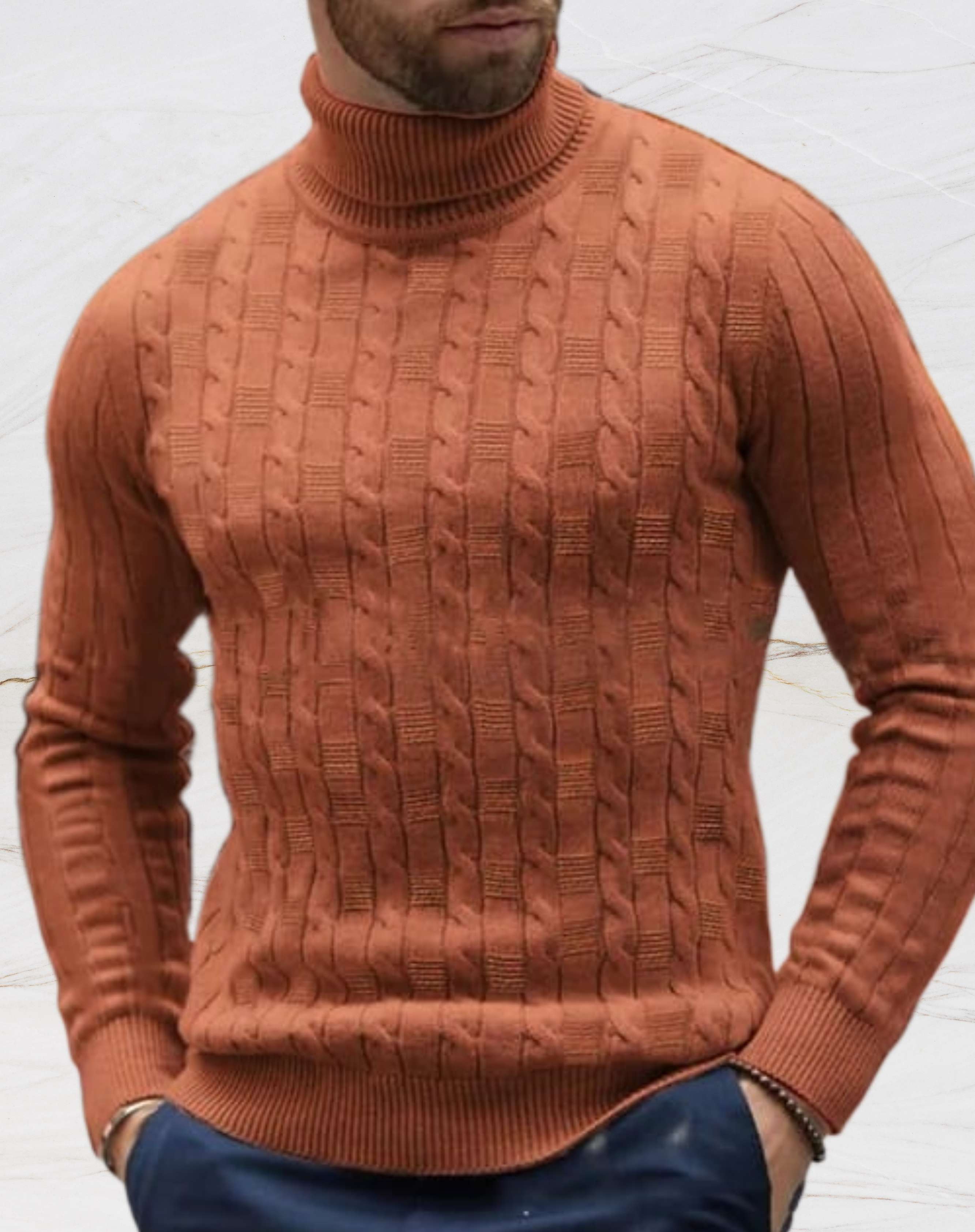 Ivan | Schlichter, schmal geschnittener Strickpulli mit Rollkragen