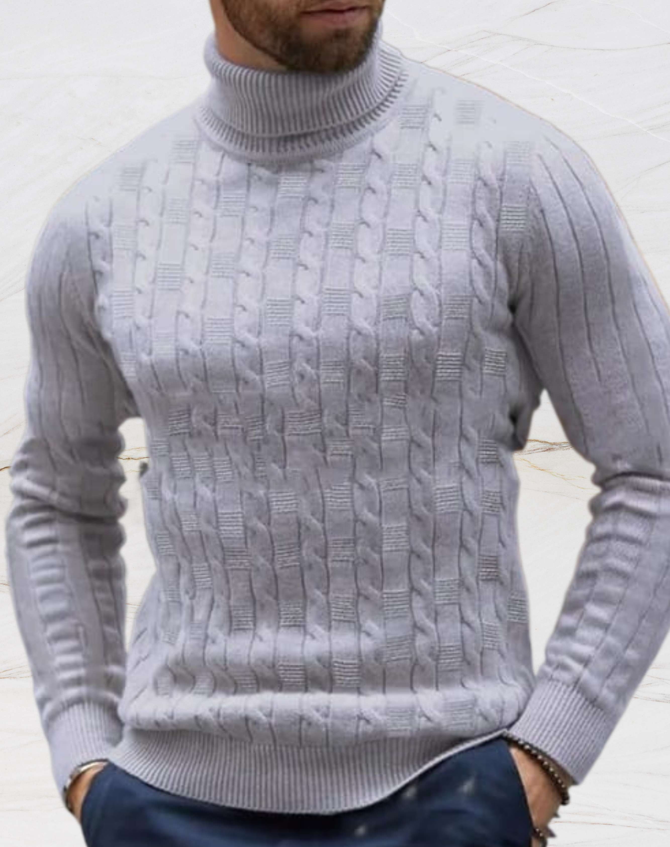 Ivan | Schlichter, schmal geschnittener Strickpulli mit Rollkragen