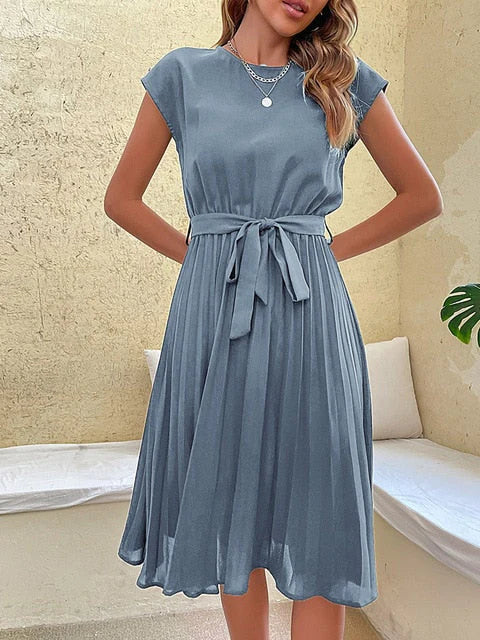 Constance - Kurzärmeliges Plissee-Minikleid für den Sommer