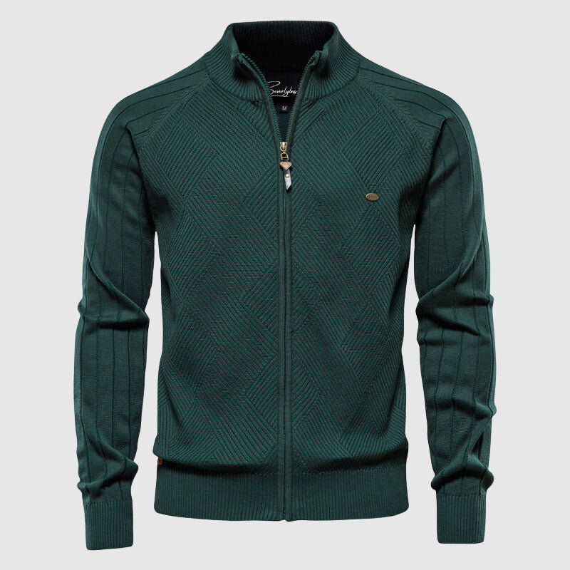 Owen - Stilvolle und Lässige Full-Zip-Strickjacke für den Herbst für Herren