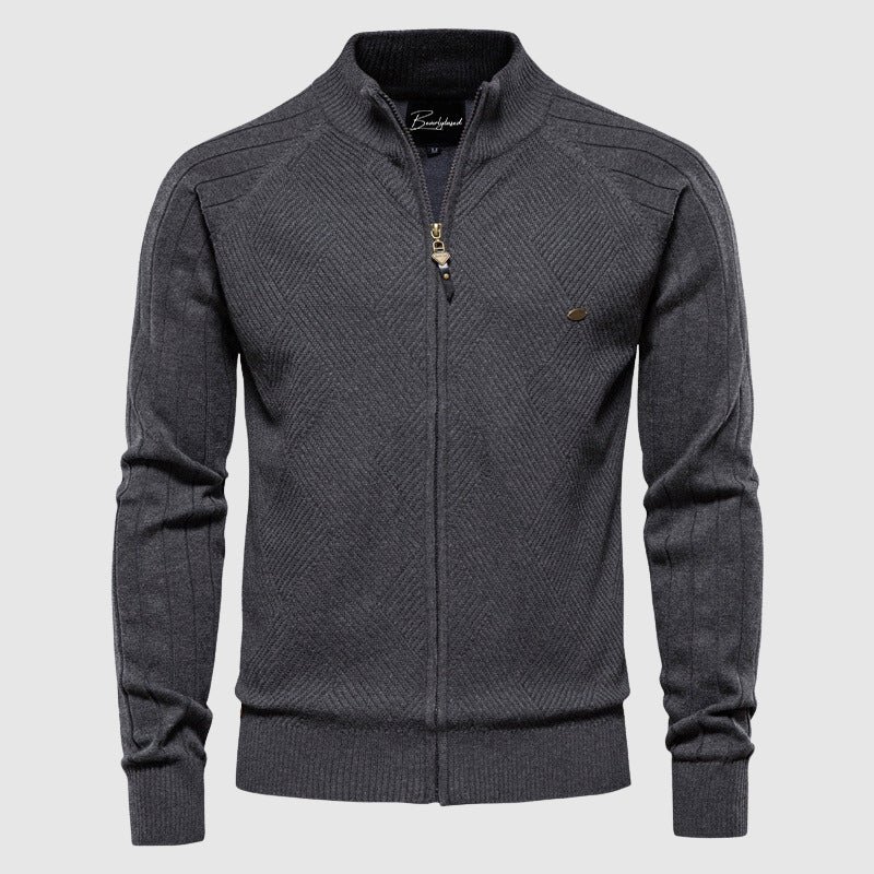 Owen - Stilvolle und Lässige Full-Zip-Strickjacke für den Herbst für Herren