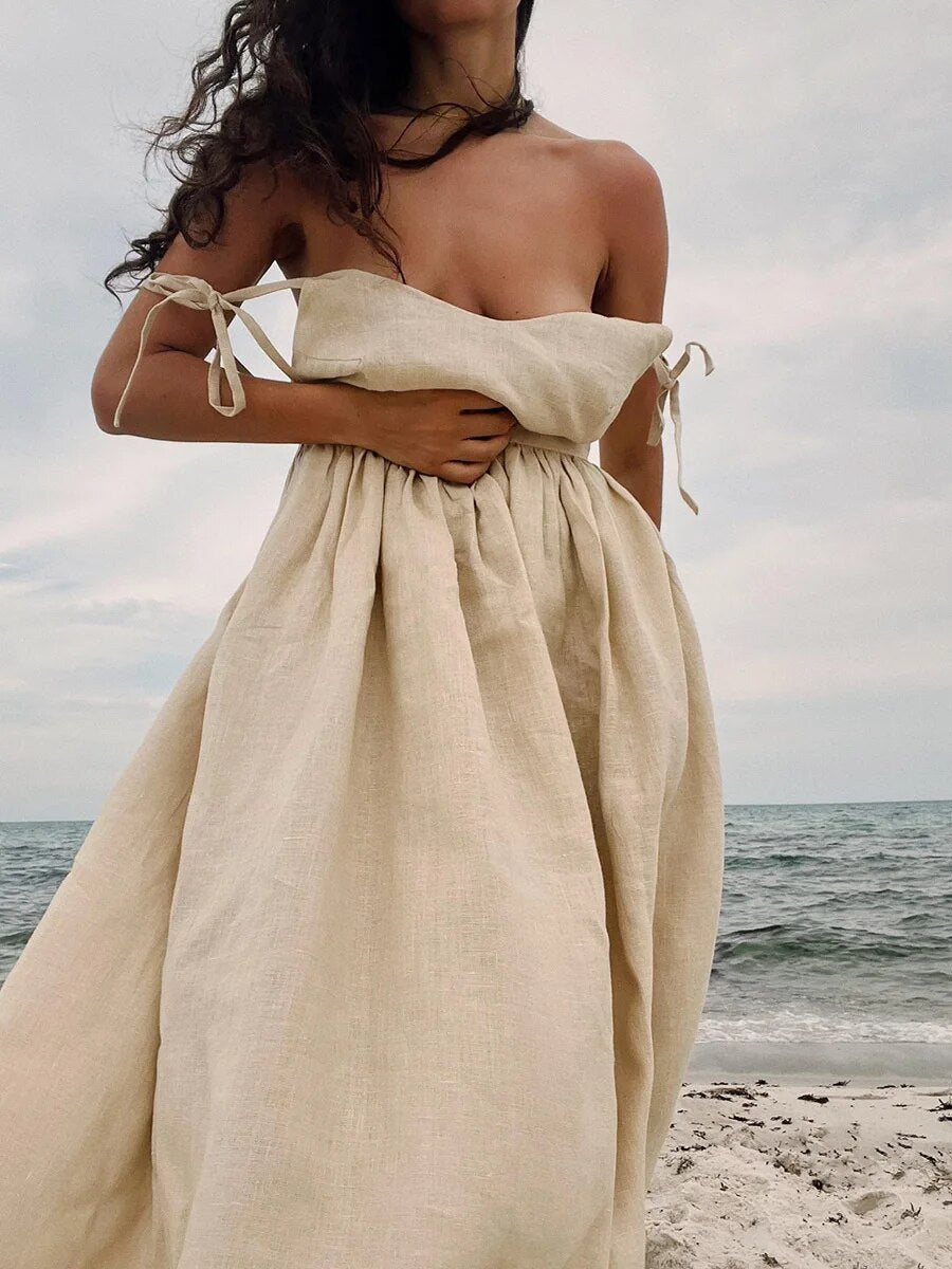 Madleine | Langes Leinen Sommerkleid für Damen