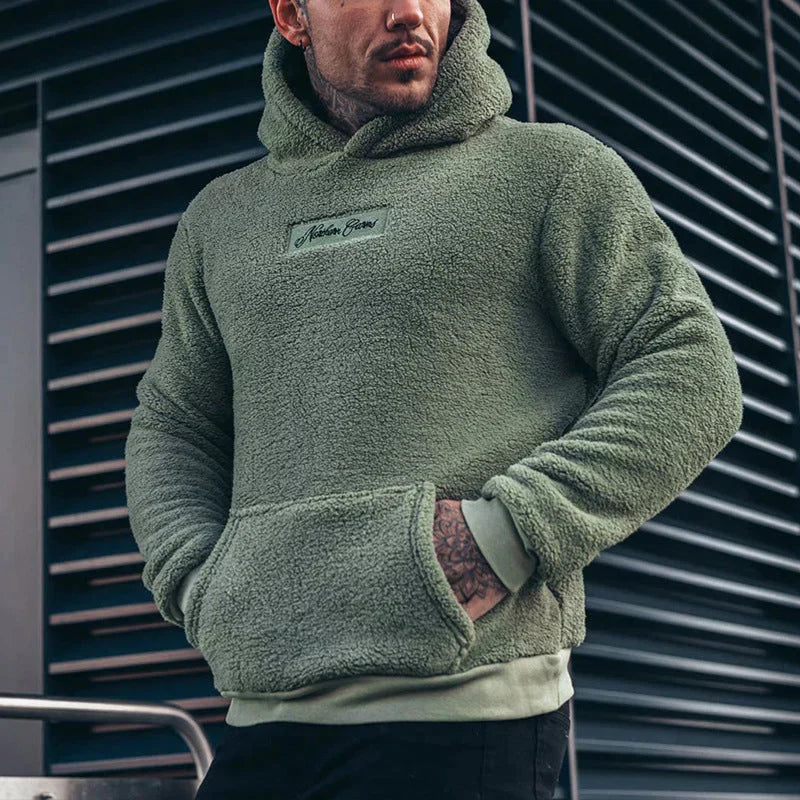 Louis | Langärmeliger Plüsch-Kapuzenpullover