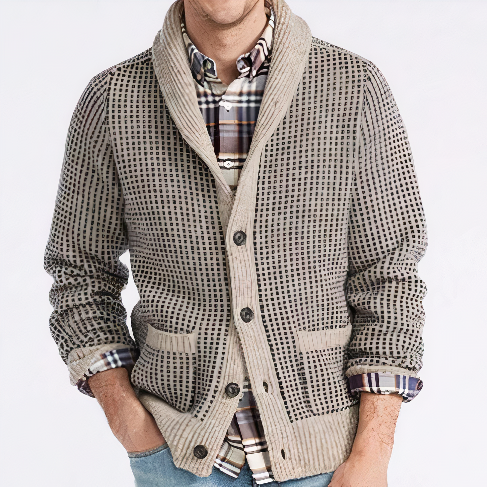 Marc | Jacquard-Strickjacke