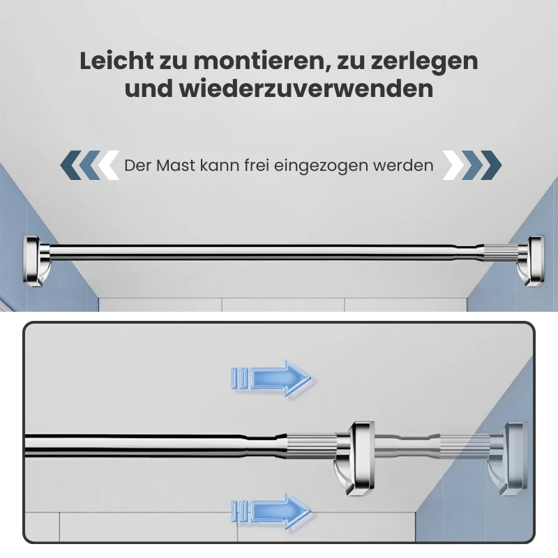 1+1 Gratis | Einziehbarer, an der Wand montierter Teleskop-Wäscheständer