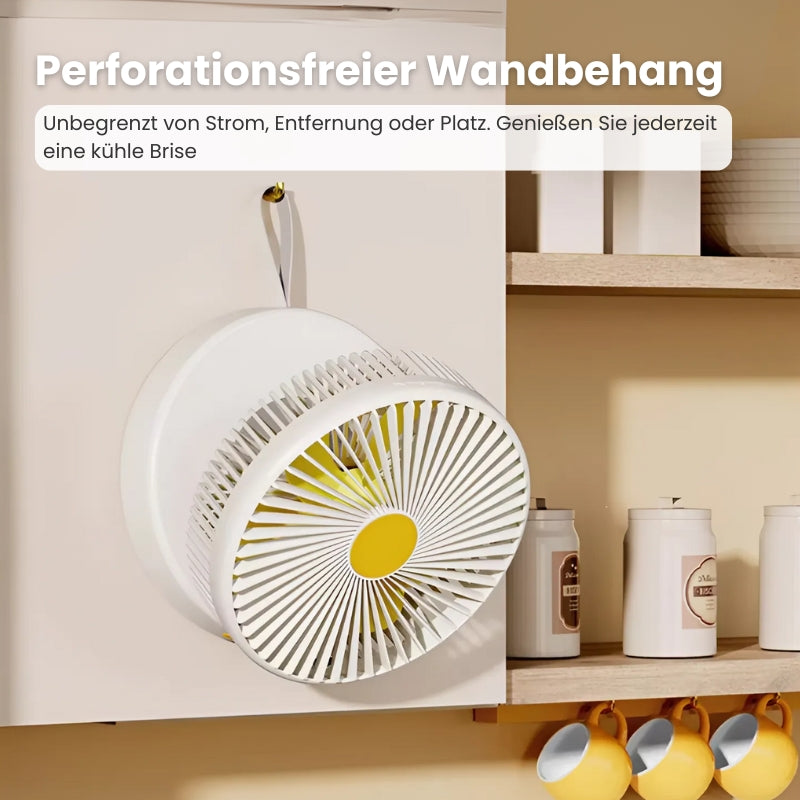 USB-aufladbarer Tisch- und Wandventilator mit Fernbedienung