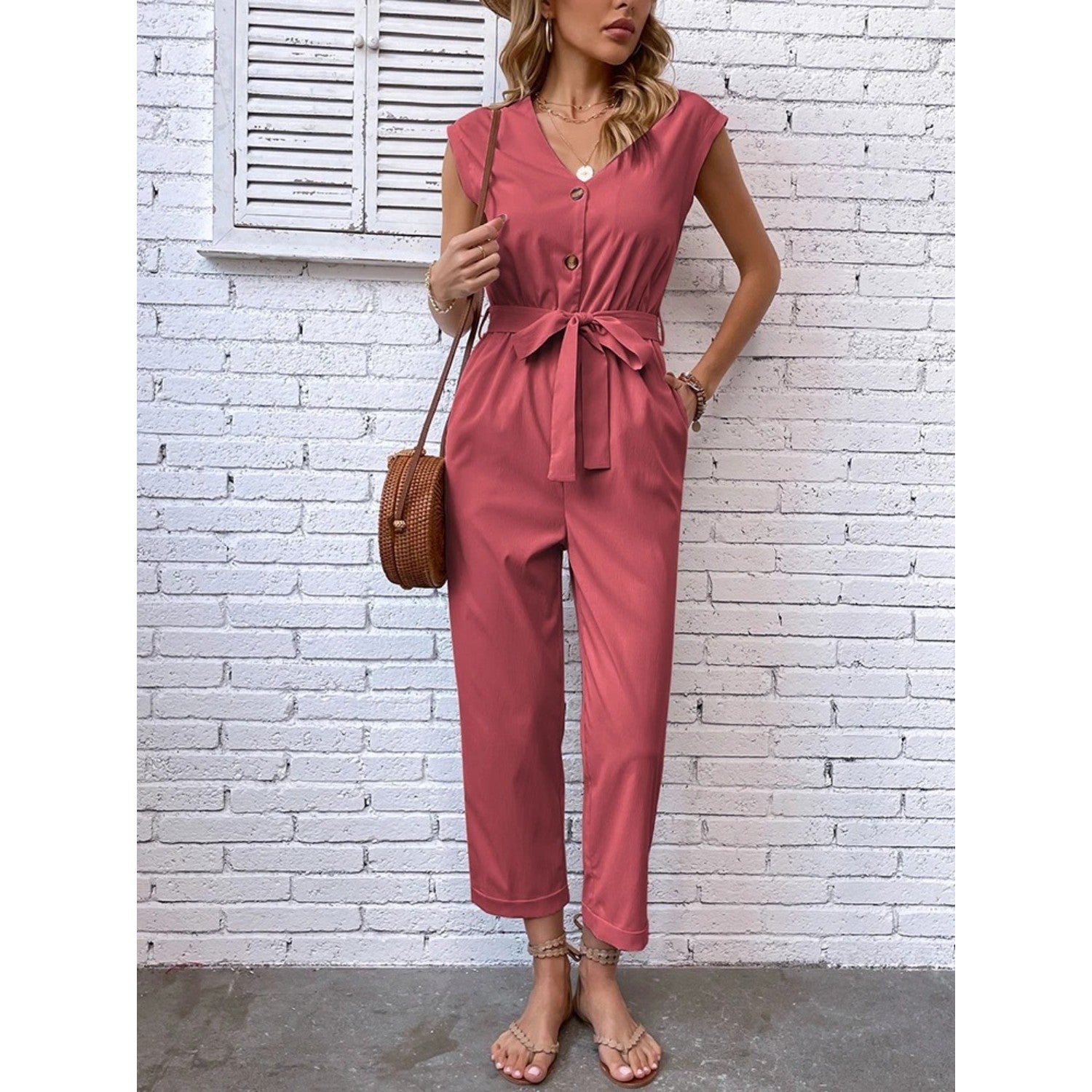 Sapphire | Eleganter Jumpsuit mit V-Ausschnitt