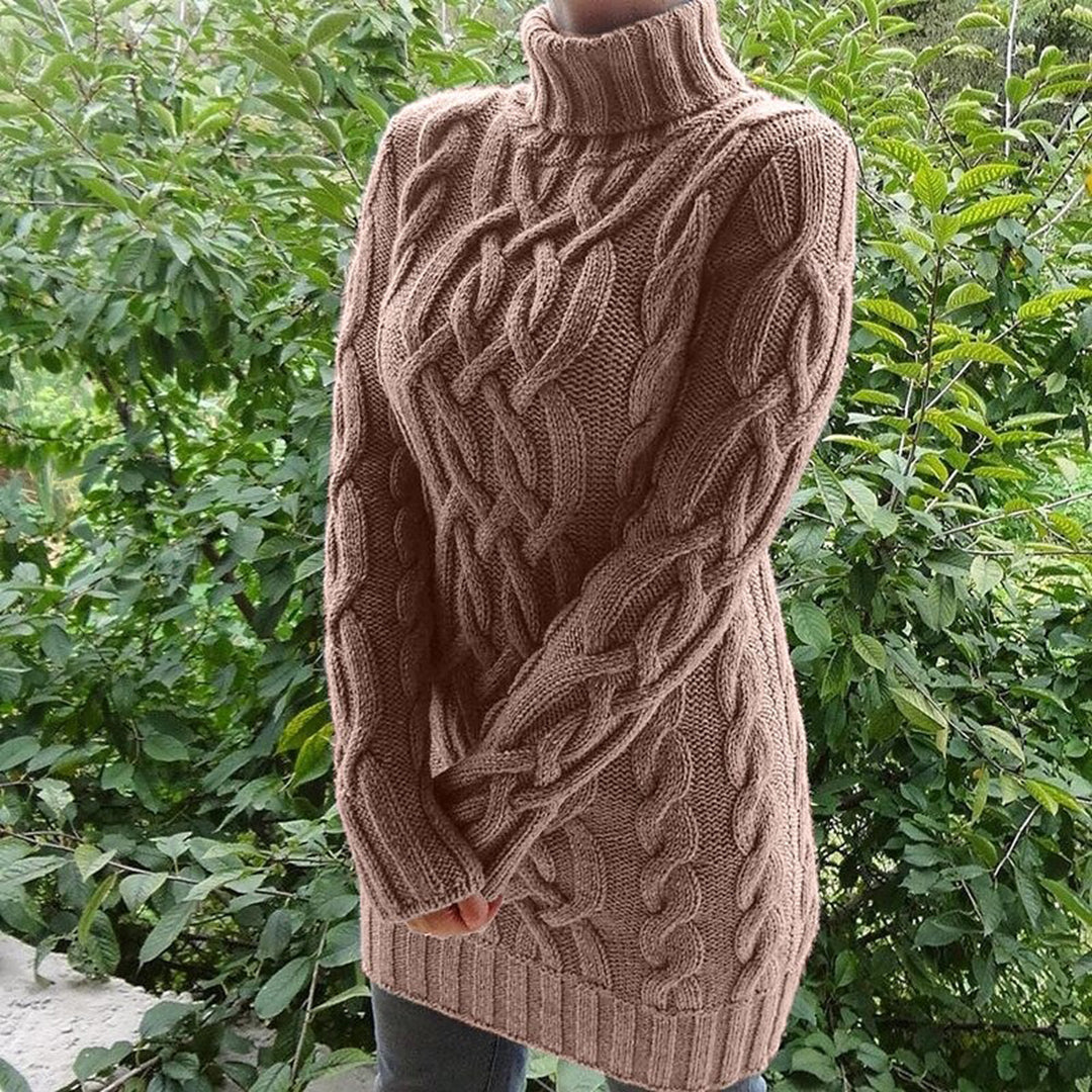 Natalie | Warmer Kabelpullover mit Rollkragen