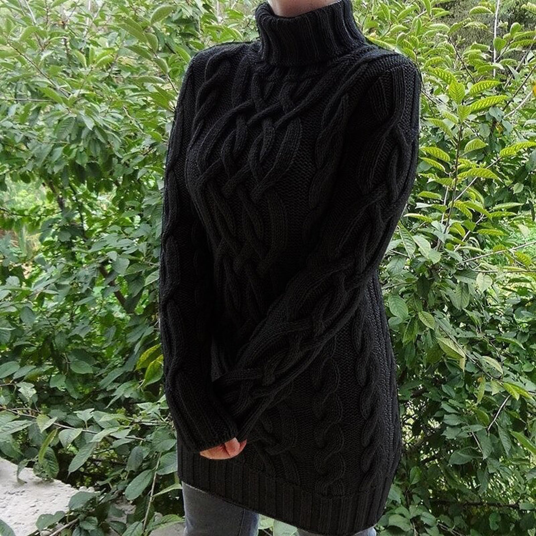 Natalie | Warmer Kabelpullover mit Rollkragen