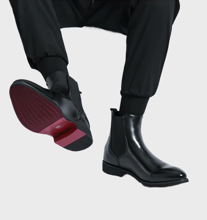 Richard | Formale schwarze Stiefelette mit spitzer Spitze für Männer