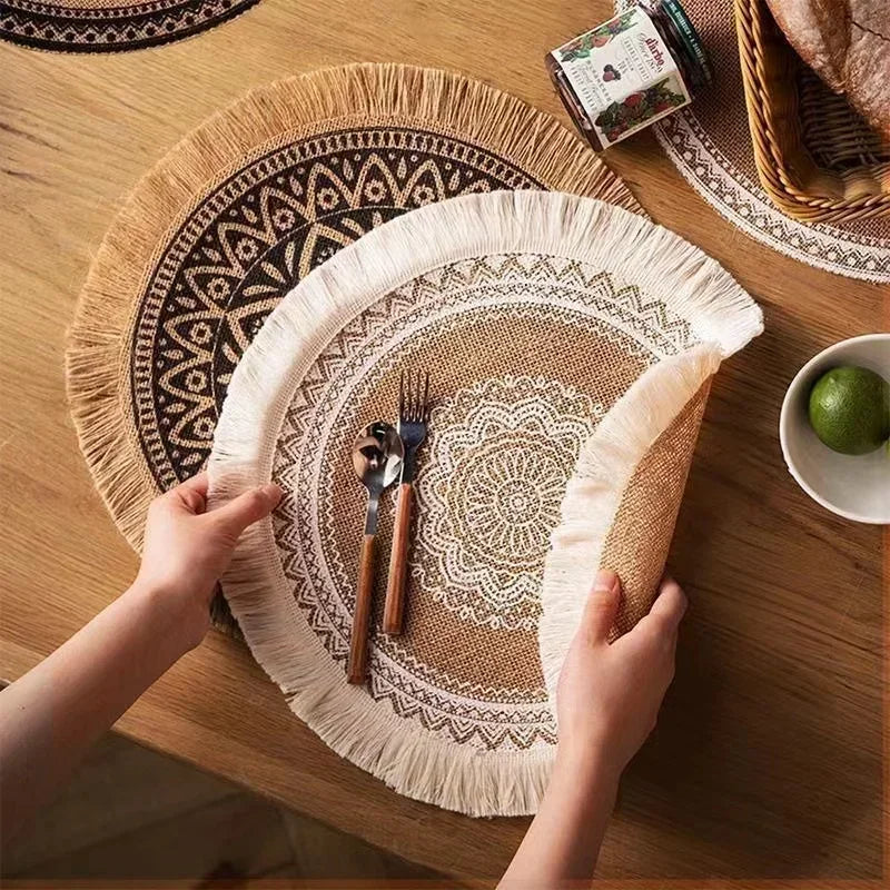 Handgewebte Boho-Tischsets