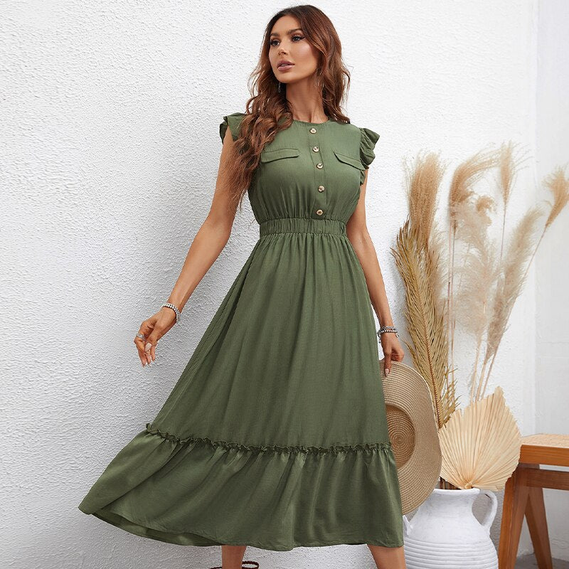 Grünes Maxi kleid