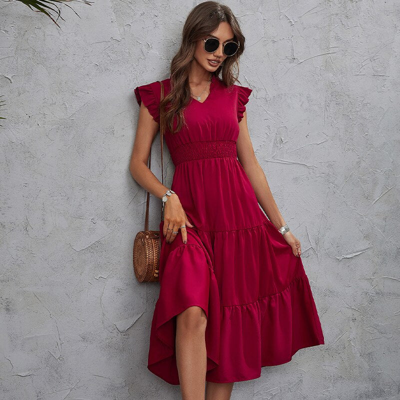 Rotes Maxikleid