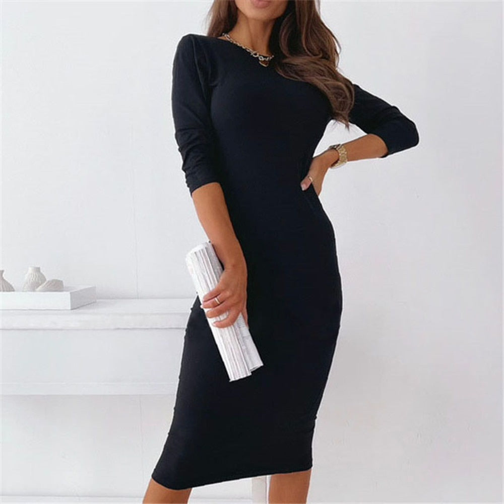 Schwarzes Bodycon-Kleid