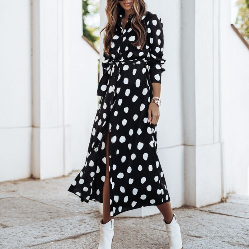 Midikleid mit Polka Dots