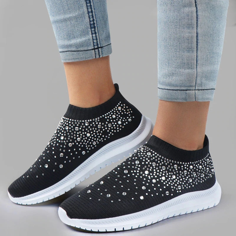 Sockensneaker mit Glitzer