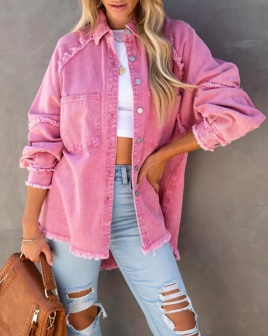 Rosa Denim Jacke