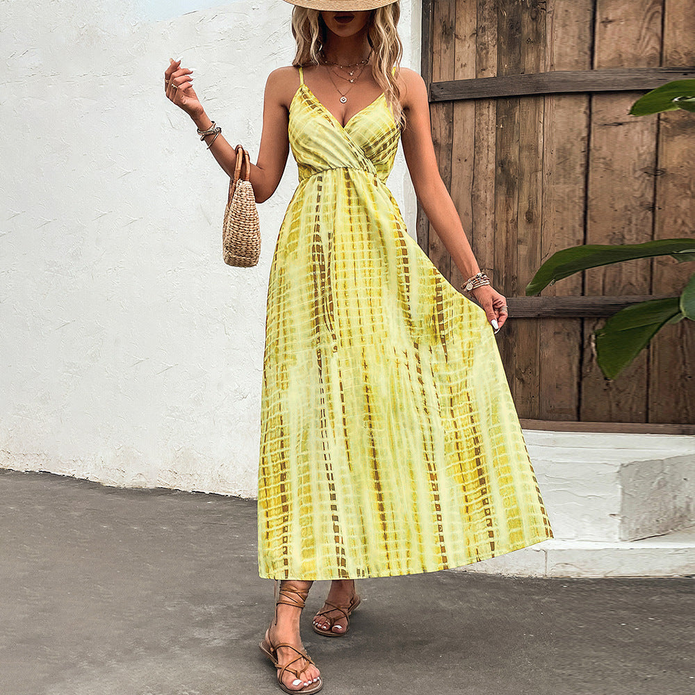 Gelbes Maxi Sommerkleid