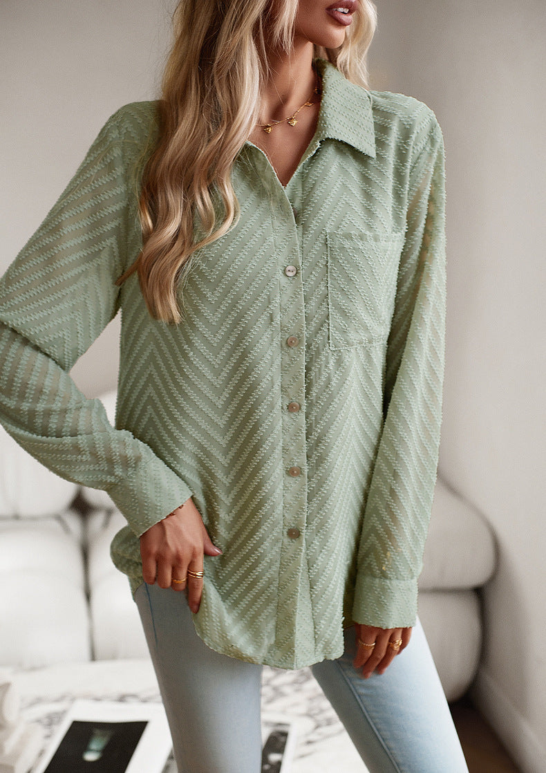 Olive gemusterte Bluse