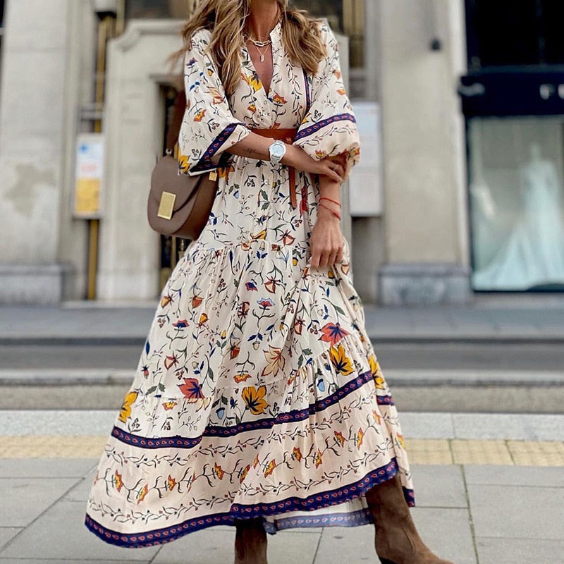 Maxikleid mit Boho-Print