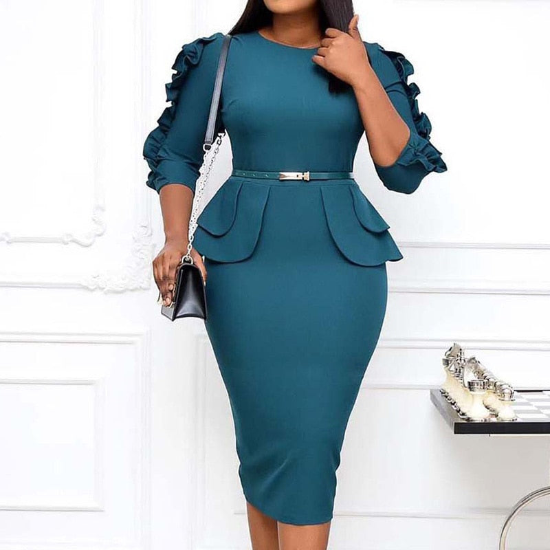 Elegantes Midi kleid (Plus-Size)