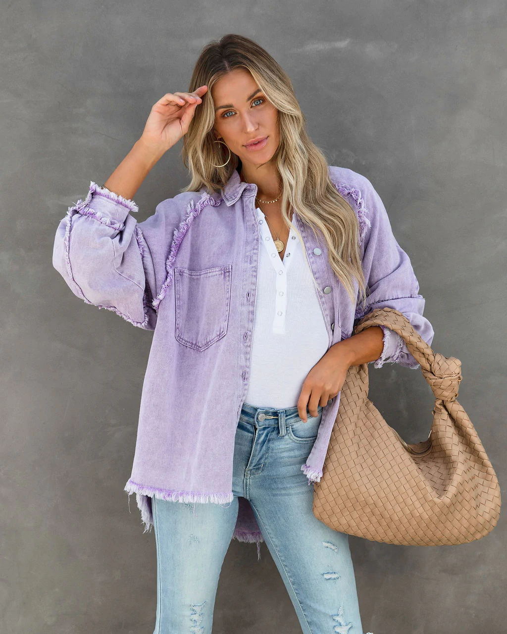 Lila Denim Jacke