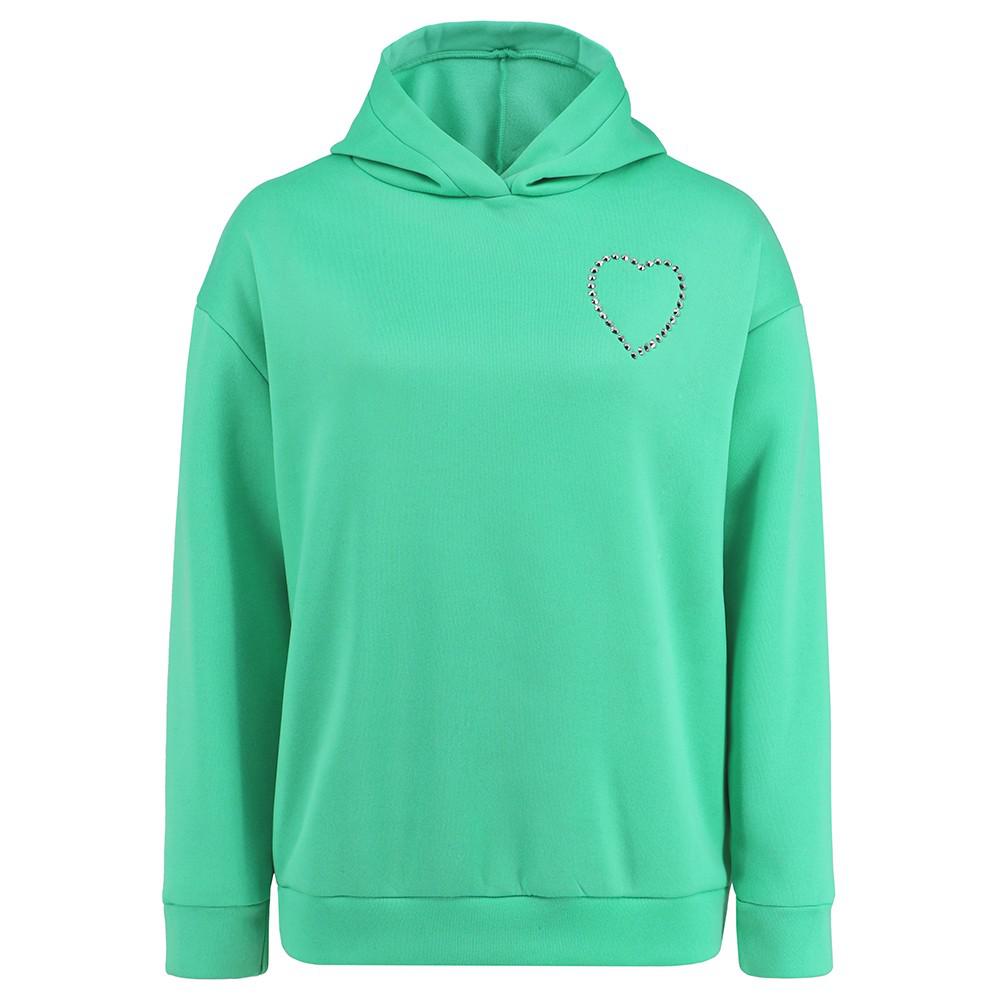 Grüner Hoodie mit Herz