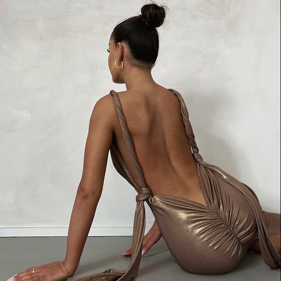 Maxikleid in Bronze