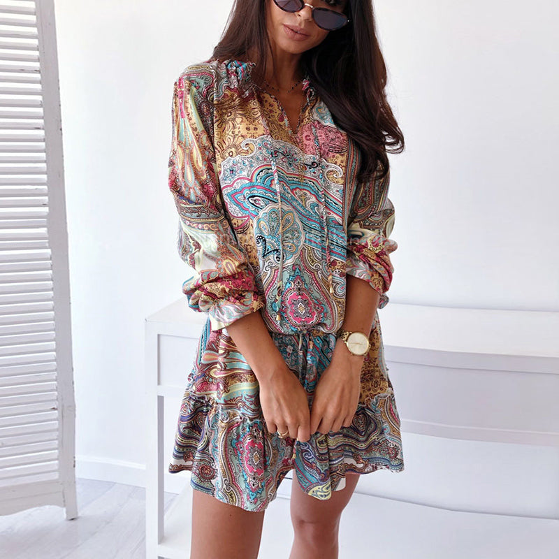 Kleid mit Boho-Print