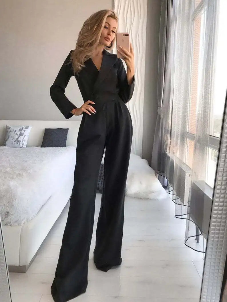 Femininer langärmeliger Jumpsuit