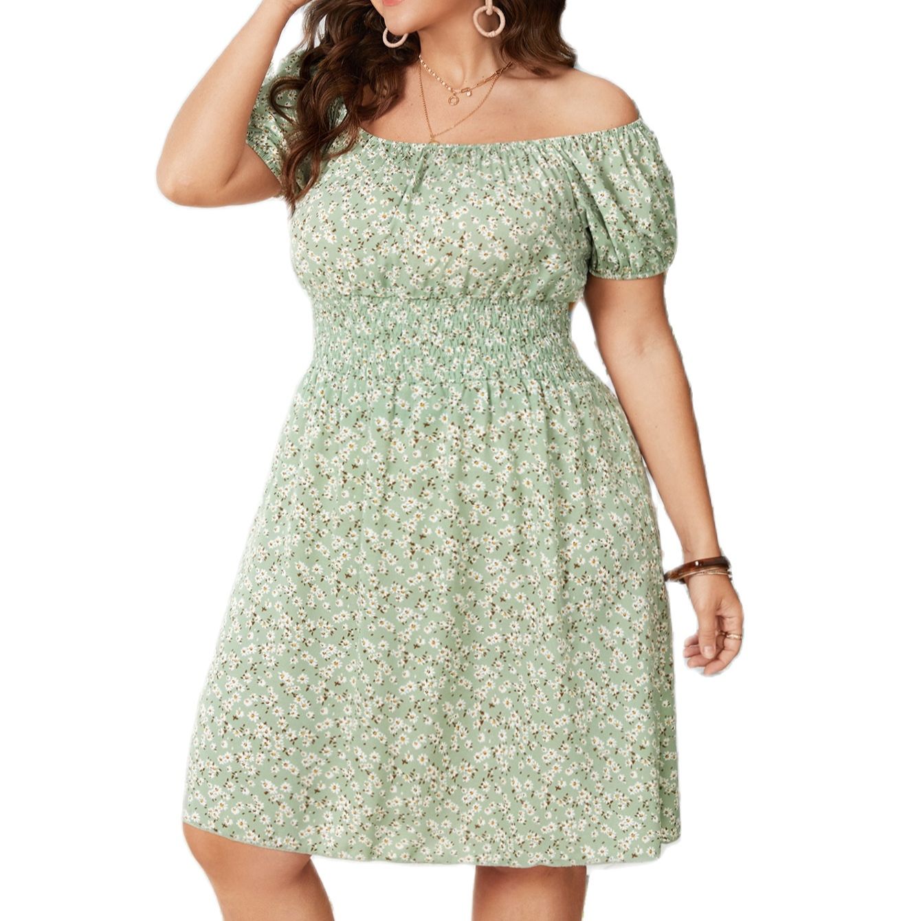 Trendiges Kleid mit Blumendruck (Plus-Size)