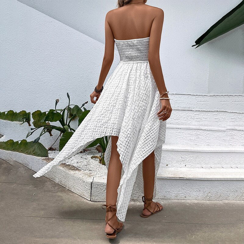 Weißes Strapless Summer Kleid