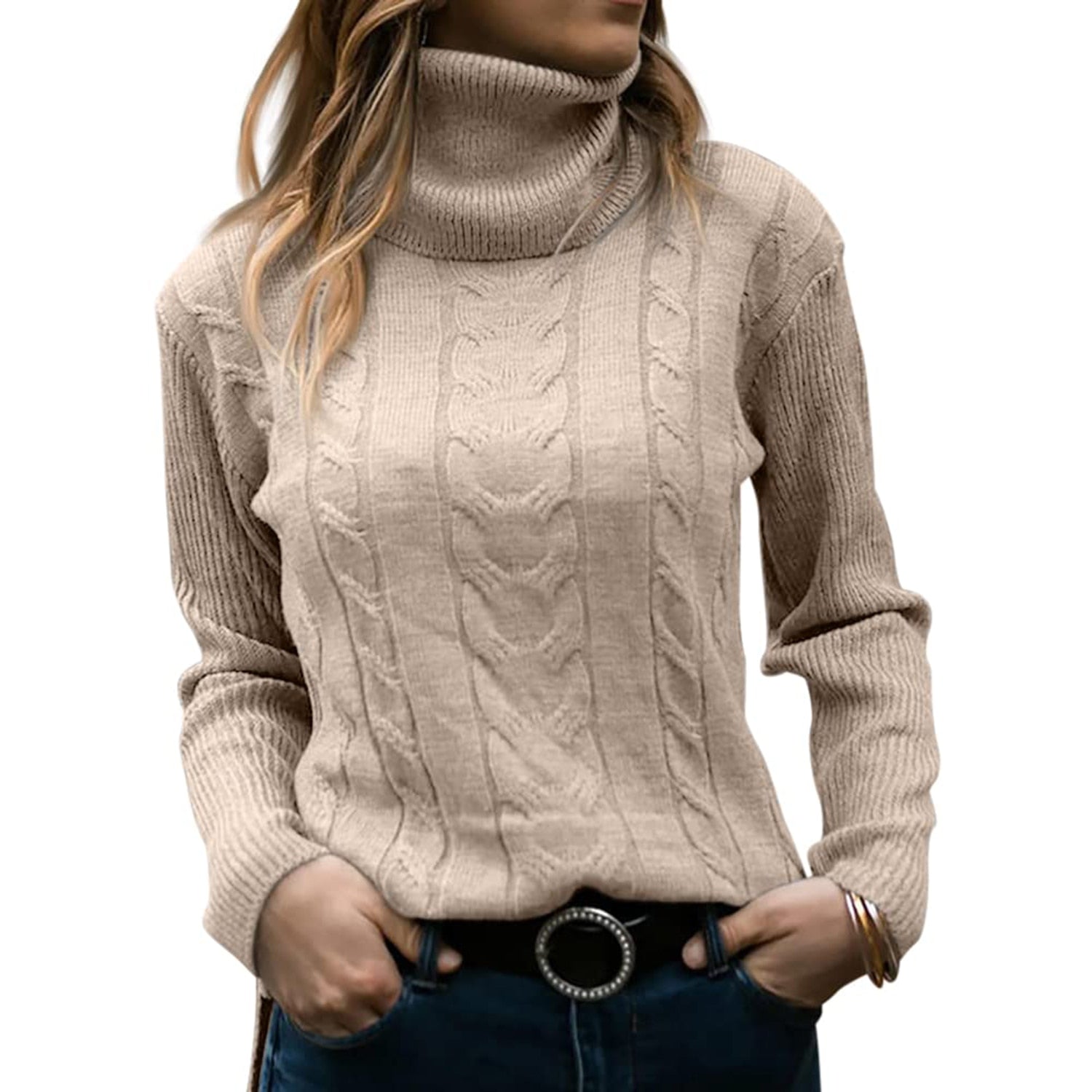 Warmer Rollkragenpullover für Frauen