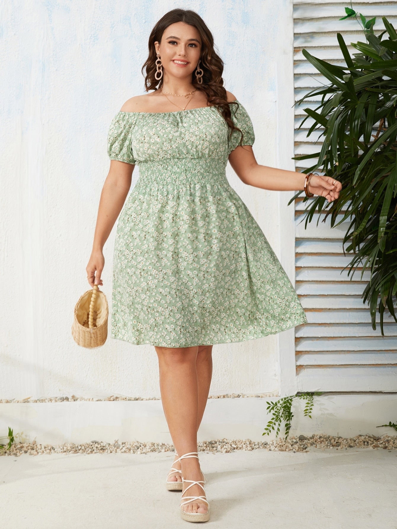 Trendiges Kleid mit Blumendruck (Plus-Size)