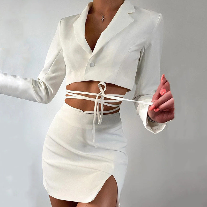 Weißes Co-Ord Blazer Set