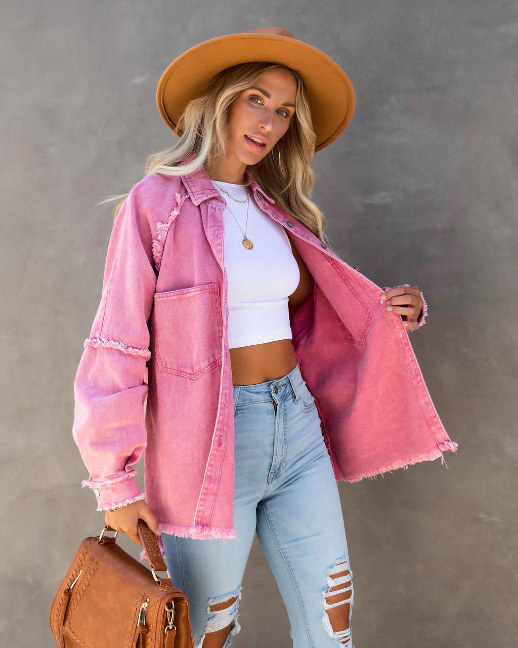 Rosa Denim Jacke