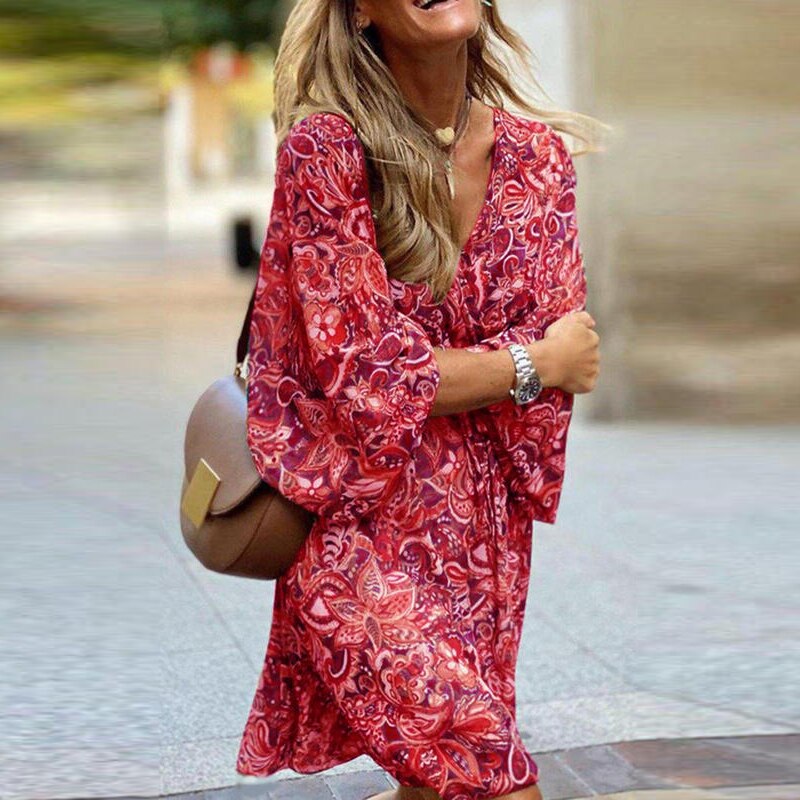 Rotes Boho Kleid