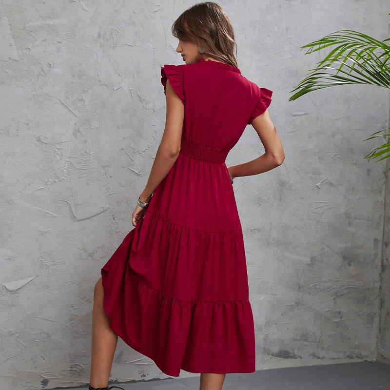 Rotes Maxikleid