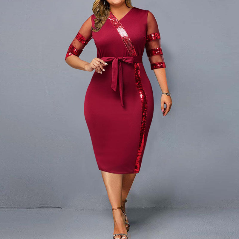 Bodycon Kleid mit Glitzer (Plus-Size)