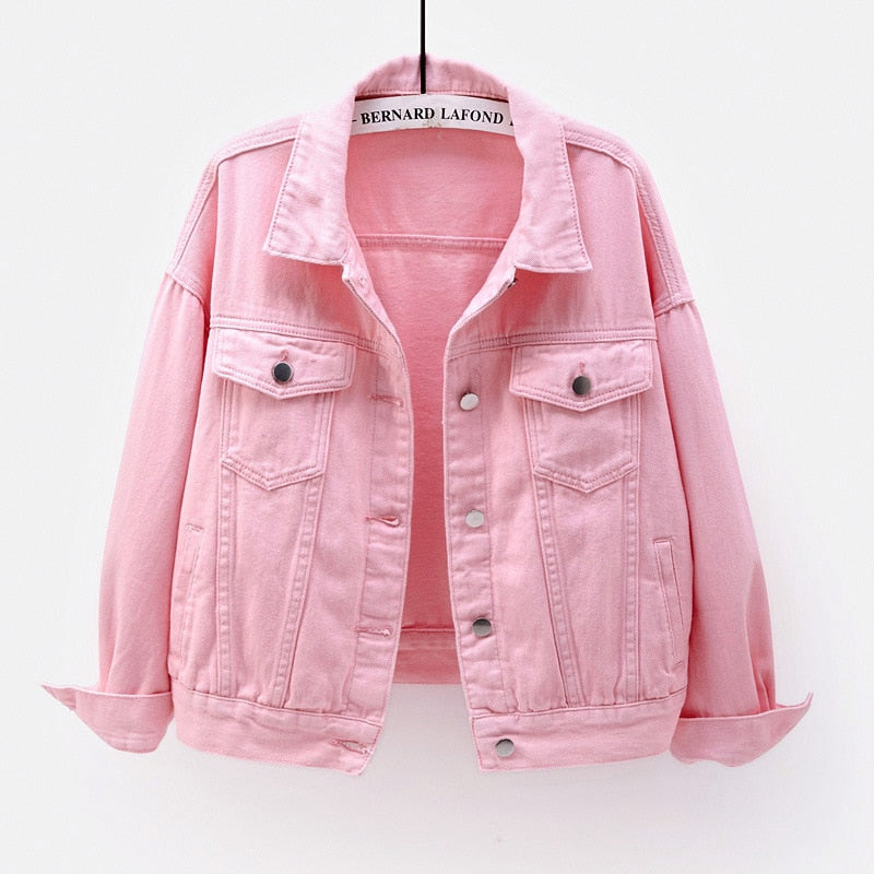 Rhea - Schick Frühling Stilvolle Rosa Denim Jacke für Damen