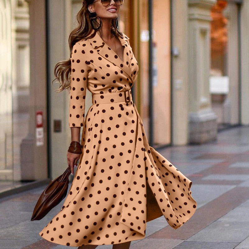 Midikleid mit Polka Dots