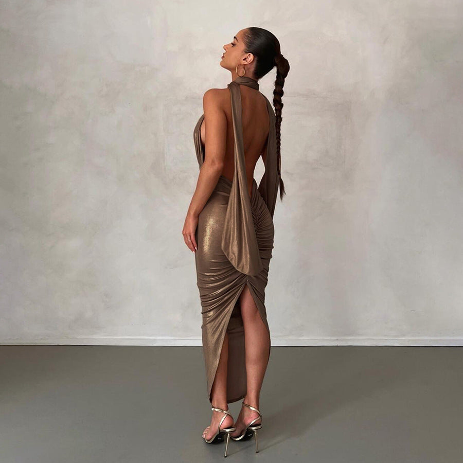 Maxikleid in Bronze