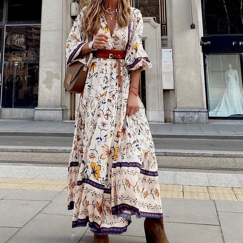 Maxikleid mit Boho-Print