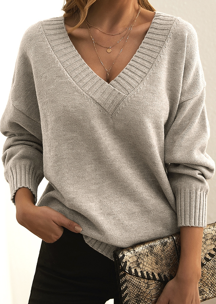 Eleganter Pullover mit V-Ausschnitt für Frauen